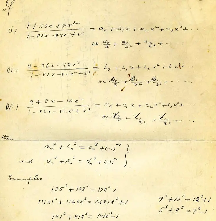 Ramanujan 1729 Sayısı Diğer Adıyla Taksi Sayılar Neden Önemlidir?
