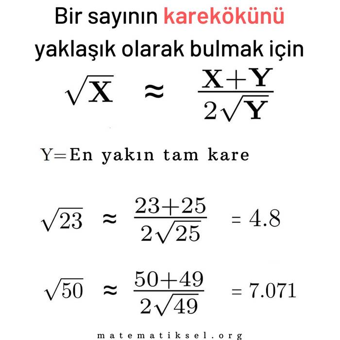 Hesap Makinesi Olmadan Karekök Almak