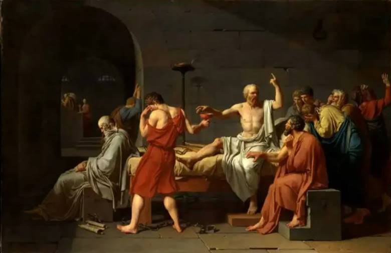 1878 yılında Jacques Louis David tarafından çizilen "Sokrates'in ölümü" tablosu