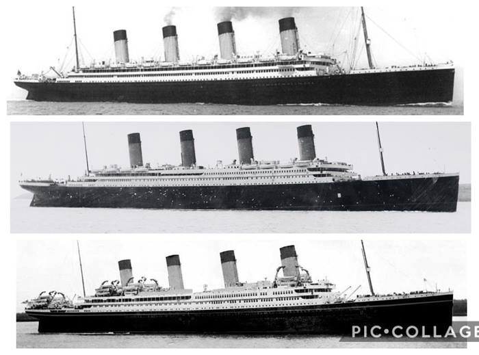 Olympic, Titanic ve Britannic